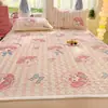 Protetor de cama de veludo de leite de desenho animado, colcha acolchoada para quarto de inverno, espessado e quente, colchão fino estilo tatami, conjunto de três peças
