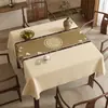 Nuevo Mantel Cuadrado Estilo Chino, Lavable, Impermeable, Resistente al Aceite, Mantel Cuadrado de PVC para Mesa de Comedor, Sensación de Lujo Ligero de Gama Alta, Mantel de los Ocho Inmortales