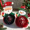 Juguetes de Decoración Navideña Manualidades de Papel Bolas de Panal de Abeja Colgantes de Papá Noel Colgantes Decorativos Hechos de Papel