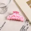 Novo Presilha de Garra Fofa Coração Rosa Azul Doce de Nicho para Mulheres, Presilha Tubarão Estilo Ins para a Parte de Trás da Cabeça, Presilha de Cabelo de Acetato