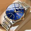 Reloj para hombre, Comercio Exterior, Explosiones, Nuevo, Doble Calendario, Banda de Acero, Reloj de Cuarzo, Luminoso, Resistente al Agua, en stock, En Vivo