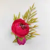 Estilo Europeo Estilo Coreano Césped Verde Combinación Camelia Ramillete Nupcial Flor de Muñeca Zapatos y Sombreros Ropa Regalo Adornos Florales Tocado de Bebé Flor