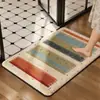 Alfombrilla de Baño Imitación Cachemir Engrosada Absorbente de Agua Antideslizante Felpudo para el Hogar Puerta de Baño Inodoro Alfombra Resistente a la Suciedad Baño