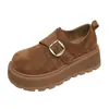 Sapatos Femininos com Solado Grosso para Aumento de Altura para Pessoas Baixas, Nova Moda Primavera e Outono 2026 Sapatos Casuais Plataforma Retro Versáteis