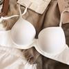 Sutiã liso sem costura com logo em chinês e inglês tamanho grande com bojo underwear feminino cor sólida com aro de aço macio sutiã fino