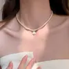 Colar Pingente Cauda de Peixe Ginkgo Pérolas Shijia Contas de Arroz Extremamente Pequenas Feminino Verão Luxo Leve Nicho 2024 Novo Colar
