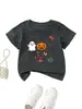 Estación Independiente de Lista de Deseos de Amazon Ropa Infantil Casual Cómoda Linterna de Calabaza Fantasma Gato Negro Murciélago Hoja de Arce Camiseta de Cuello Redondo de Manga Corta