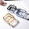 Cenicero de Cristal de Gama Alta para el Hogar Pequeño Exquisito Cuadrado de Moda Taza para Cigarrillos Lujo Accesible Sala de Estar Creativo Hotel Cenicero de Gama Alta