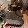 Botas de Neve de Pelo de Coelho Genuíno para Mulheres 2025 Inverno Novo Botas Slim de Camurça com Solado Grosso para Mulheres Botas Casuais para Mulheres Botas Femininas com Forro de Lã