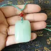 Hebilla Ping An de Jade Sintético Cadena de Lana Colgante de Collar de Jade Estilo Étnico Cadena Larga Simple Colgante Joyería Femenina Regalo en Vivo