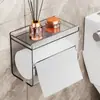 Caixa de lenços de parede, dispensador de lenços à prova d'água para o banheiro, suporte para rolo de papel higiênico, prateleira de armazenamento de lenços para banheiro, não requer perfuração