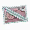 Bolsa de almacenamiento de malla de lunares de alta calidad, una bolsa de cosméticos elegante para mujer, con doble cremallera, perfecta para viajes, artículos de tocador y uso diario.