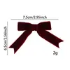 Nuevo lazo de cinta de terciopelo rojo y verde navideño transfronterizo, accesorios de decoración para cajas de regalo de manualidades navideñas flocked DIY