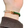 Año de la Serpiente ~ Diseño Original Pulsera de Serpiente de Cristal Blanco para Mujer Sencilla Pulsera Zodiacal de Serpiente de Calcedonia