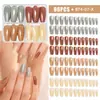 Venta Caliente Transfronteriza 96 Piezas Color Puro Mate Esmerilado Uñas Trapezoidales Presionar Uñas Manicura Uñas Portátiles Accesorios