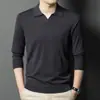 Suéter de punto fino de manga larga para hombre, color liso, de punto fino, cuello de pico, estilo business casual de alta gama, nueva colección otoño/invierno