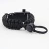 Com pulseira de fivela de sílex, pulseira de sobrevivência de emergência para montanhismo, pulseira de bússola para acampamento, pulseira de corda para guarda-chuva de sobrevivência ao ar livre