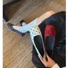 Sapatilhas de balé vintage estilo francês com bolinhas em cetim para mulheres, novo modelo 2026 para todas as estações, sapatos Mary Jane rasos com bico quadrado baixo