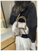 Nova Bolsa Peluda Elegante Chic de Luxo Leve Outono de 2026 Bolsa de Ombro Única de Alta Qualidade para Mulheres Bolsa Transversal Simples Versátil