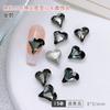 Arte de Uñas Cristal Corazón de Durazno Torcido Diamante Fondo Puntiagudo Joyería Grande y Pequeña Celebridad de Internet Caliente Corazón Super Flash Uñas Diamante Corazón Torcido Venta al por Mayor