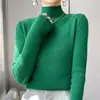 Gola alta semi-alta de temperamento 24 outono e inverno novo suéter elegante feminino suéter interno camisa justa para usar por baixo atacado