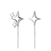 Brincos de Estrela de Quatro Pontas para Mulheres, Novos Brincos de Estrela Assimétricos Tendência Coreana 2026, Brincos Pequenos Estilo Cool e Minimalista