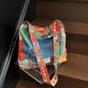 Bolso Grande Estilo Pintura al Óleo para Mujer 2026 Nuevo Bolso Casual de Tela Gran Capacidad Estilo Étnico Bolso de Hombro Cruzado para Viajes