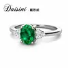 Anillo Tesoro Color Plata de Ley S925 Desini Femenino Nicho Esmeralda Nutritiva Gema Incrustación Micro Circonita Anillo Geométrico