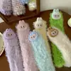Meias de Inverno Femininas em Fleece Coral, Modernas e Divertidas, Espessadas para Aquecimento, Adequadas para Dormir em Casa, Meias de Chão de Pelúcia