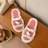 Zapatillas de algodón con diseño de gato de dibujos animados, dulces y lindas, para mujer, nuevas para otoño e invierno 2026, zapatillas de casa de alto valor, sin cordones