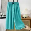 Pantalones de pierna ancha finos de verano hechos a medida para niñas, pantalones fluidos de seda helada, pantalones rectos adelgazantes para niños pequeños y niños pequeños