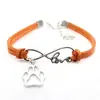Moda transfronteriza de Amazon pulsera de cuerda de terciopelo de garra de perro de 8 palabras amorosa pulsera hecha a mano venta directa de fábrica al por mayor