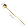 Cuchara de Acero Inoxidable 304 con Mango Largo Creativa Mini Ecológica Vajilla Chapada en Titanio Dorada Cuchara para Hielo Cuchara Mezcladora Cuchara para Bebidas Frías