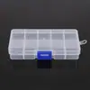 Caixa de Joias Transparente com 10 Compartimentos Grades de Plástico Removíveis Brincos Miçangas Anéis Joias Mini Caixa de Armazenamento