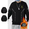 Envío RápidoNuevo Sudadera Otoño/Invierno con Forro Polar, Corte Holgado, Cuello Redondo, Manga Larga, Camiseta Básica de Moda para Hombre