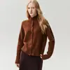 Cardigan de Tricô Cashmere Leve de Luxo com Gola Alta e Botões Outono/Inverno 2026 Feminino Retrô Casaco Suéter Quente
