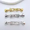 Cobre Banhado a Ouro Cor de Alta Retenção Corrente Fecho Simples Pulseira Colar Fecho Artesanal DIY Acessório de Joia Materiais Atacado