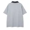 Clothing Life 2026 Verão Novo Retrô Americano Bloco de Cores Gola Polo Design Casual Caimento Solto Unissex Manga Curta