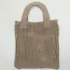 Bolsas Verano Nicho Versátil Bolso Tejido Simple Bolso Tejido de Malla Hueca Bolso de Hombro para Mujer Bolso Tote