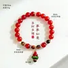 Pulsera de Ágata Roja Natural con Cuentas para Mujer, Diseño Original, Árbol de Navidad, Regalo de Navidad, Pulsera de Ojo de Tigre Amarillo, Joyería de Mano