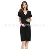 Vestido de verão Emotionmoms, novo vestido de manga curta para gestantes, decote em V, roupas de lactação, tamanho grande, para Europa e América