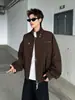Chaqueta de Trabajo de Sarga de Algodón Puro Estilo Americano Detroit para Hombre Diseño Otoñal Casual Chaqueta de Béisbol