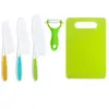 Juego de Cuchillos para Niños para Guardería, Cuchillo para Cortar Frutas, Tabla de Cortar, Juego de Enseñanza de Alimentos Complementarios, No Lastima las Manos, Pelador de Frutas