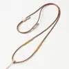 Cordón de Cuero Encerado Hecho a Mano Colgante de Jade y Oro Cordón para Colgante de Jade Hebilla de Seguridad Cordón para Colgar Colgante para Colgar en el Cuello Hombres Mujeres Cordón de Collar Negro