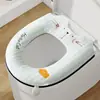 Cojín para asiento de inodoro para uso doméstico en invierno, almohadilla linda lavable, estilo con cremallera engrosada para otoño e invierno, funda para asiento de inodoro