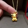 Colgante de Pikachu Esmerilado Cadena para Clavícula Moda Femenina Estudiante Collar de Dibujos Animados Muñeca Linda Colgante