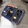 Adecuado para funda de teléfono móvil Apple 18Promax, Espejo con Brillo y Soporte Magnético, Funda Protectora para iPhone16 17 15 con Pedrería