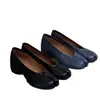 Zapatos de Tacón Grueso con Punta Dividida y Boca Baja Estilo Retro de Nicho 2026 Primavera/Verano Nuevo Estilo Cómodos Versátiles Slip-On Mary Jane para Mujer