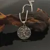 Colar com Pingente Redondo Bicolor Árvore da Vida Viking Nórdico Transfronteiriço, Pingente Universal Vintage Árvore do Mundo de Aço Titânio