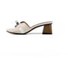 Sandalias de tacón alto estilo coreano con diseño de cocodrilo y hebilla dorada pequeña para mujer, sandalias de playa de verano con tacón grueso y suela suave para exteriores